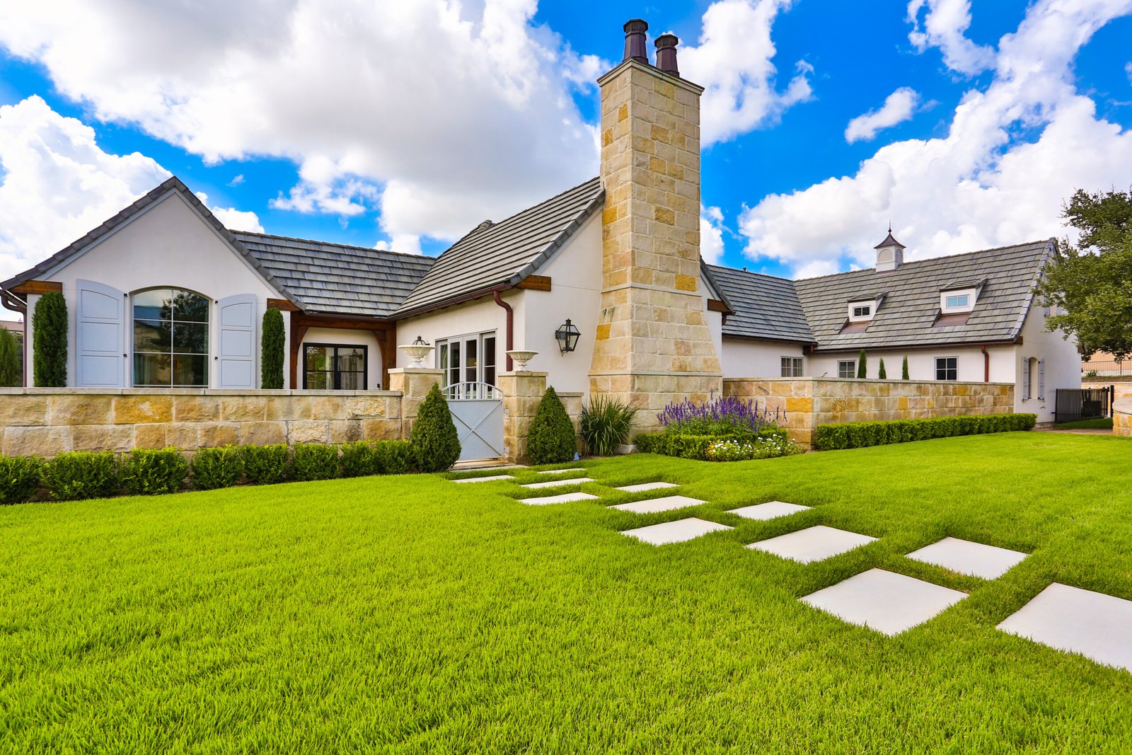 Custom French Country style home build by 919 Custom Homes